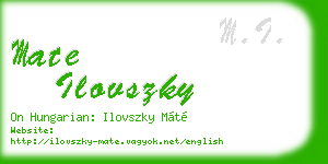 mate ilovszky business card