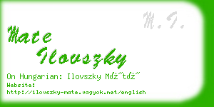 mate ilovszky business card